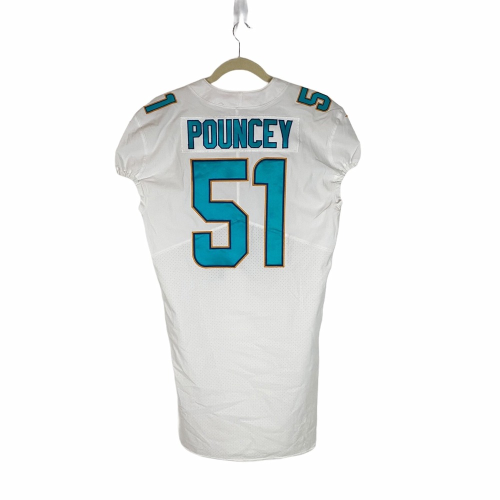 Rare 2017 Mike Poincey #51 Game Issued Miami Dolphins White Nike‎ Jersey 46